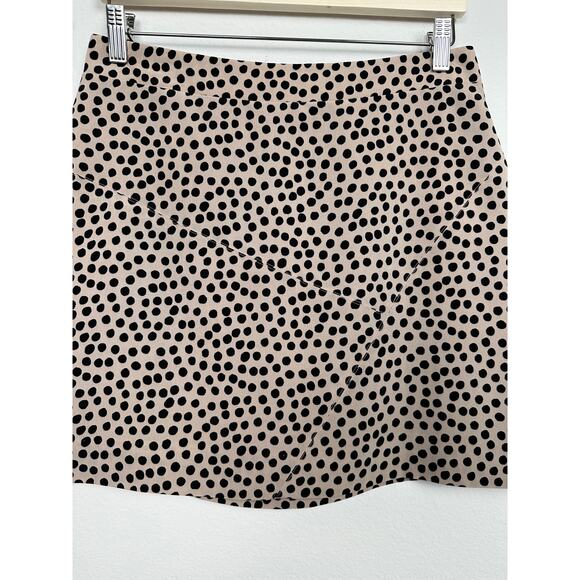 BCBGeneration Tan and Black Polka Dot Mini Skirt Size 8 - Picture 3 of 8